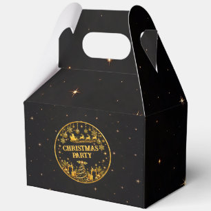 Elegant Black Gold Santa Christmas Favour Boxes