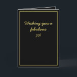 Elegant Black & Gold Script Brother 50th Birthday Card<br><div class="desc">Elegant Black & Gold Script Brother 50th Birthday, a beautiful design intended for anyone looking for beautiful birthday cards for brother, birthday cards for elder brother or birthday cards for younger brother, this one would be cool. The design features a nice black background with some personalizable text, you could put...</div>