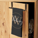 Elegant Black Gold Script Monogram  Kitchen Towel<br><div class="desc">Elegant chic black and gold script name monogram kitchen towel. You can personalize the name,  monogram and customize the font and colours to create your own unique design. Designed by Thisisnotme©</div>