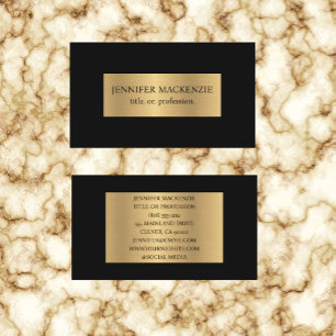Elegant Black Gold Simple Simplistic Minimalist Business Card