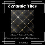 Elegant Black & Gold Squares Tile<br><div class="desc">Elegant Ceramic Tile in Black and Gold squares. Perfect for bath & home improvement projects. We have a great variety of ceramic knobs as well as light switch plates to compliment your decor.</div>