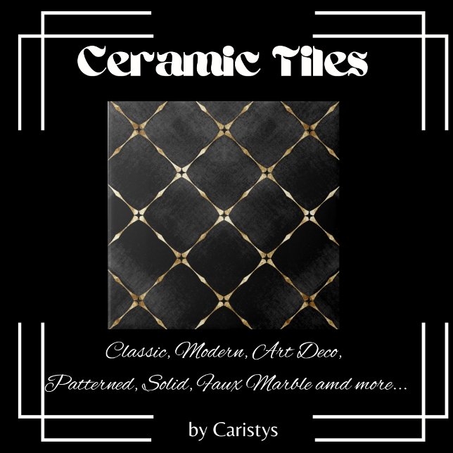 Elegant Black & Gold Squares Tile (Creator Uploaded)