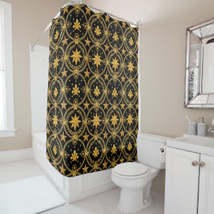 Elegant black gold tiled pattern