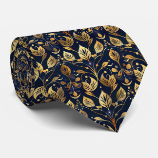 Elegant black gold tiled pattern  tie