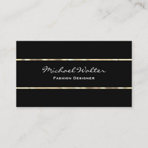 Elegant Black Gold Trim Business Card