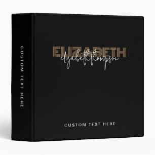 Elegant Black Gold Typeface Name Modern Binder