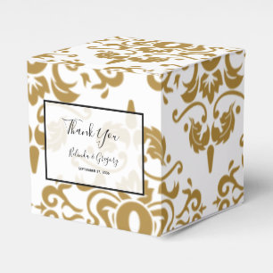 Elegant Black Gold Vintage Wedding Favor Box