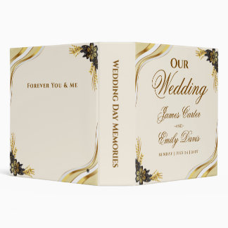 Elegant Black & Gold Wedding Binder