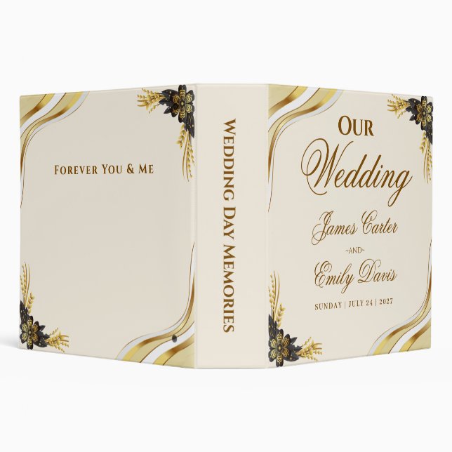Elegant Black & Gold Wedding Binder (Background)