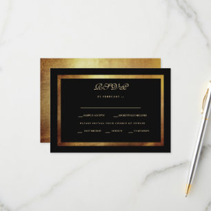 Elegant Black & Gold Wedding RSVP