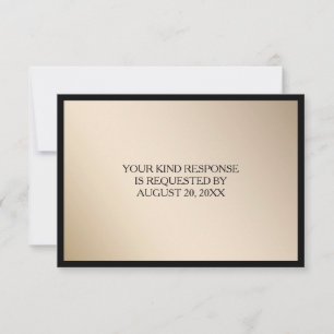 Elegant Black Gold Wedding RSVP Card
