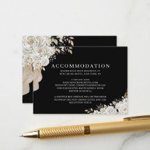 Elegant Black Gold White Rose Accommodation