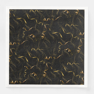 Elegant black & gold wine box napkin