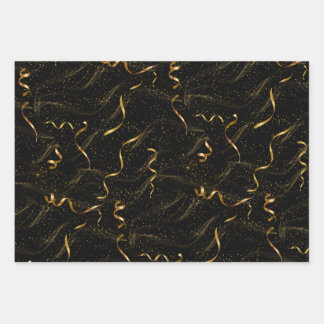 Elegant black & gold wrapping paper sheet