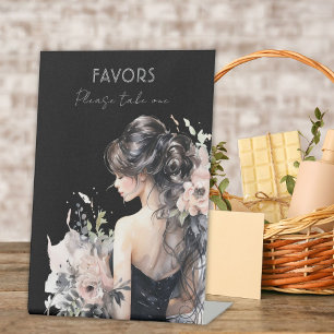 Elegant Black Gown 18th Birthday Guestbook Sign