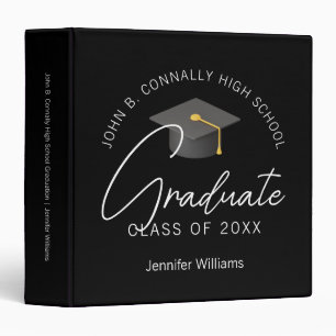 Elegant Black Graduate 2026 Graduation Photo Album Binder