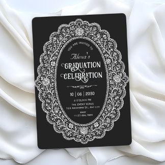 Elegant black graduation invitation