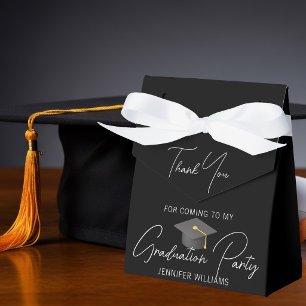 Elegant Black Graduation Party Personalized 2026 Favor Box
