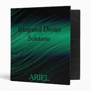 Elegant Black Green Personalized Professional 3 R Binder