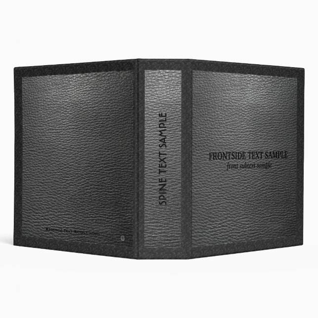 Elegant Black & Grey Faux Leather Texture Binder (Background)