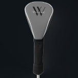 Elegant Black Grey Monogram Name Script Golf Head Cover<br><div class="desc">This elegant grey background with black monogram name in script and initial are great designs to add to this product. The interesting part here is that you can personalize it by adding your own name on a monogram. If you can not find what you want just email me at jraym48@gmail.com...</div>