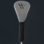 Elegant Black Grey Monogram Name Script Golf Head Cover<br><div class="desc">This elegant grey background with black monogram name in script and initial are great designs to add to this product. The interesting part here is that you can personalize it by adding your own name on a monogram. If you can not find what you want just email me at jraym48@gmail.com...</div>