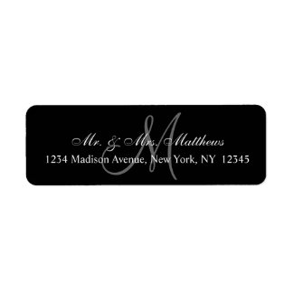 Elegant Black Grey Monogram Wedding