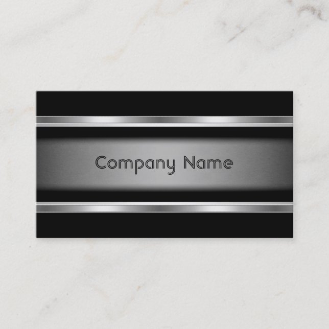 Elegant Black Grey Silver Business Card Company (Front)