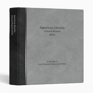 Elegant Black Grey Silver Faux Leather Binder