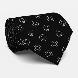 Elegant Black Grey Spade Coin Tie