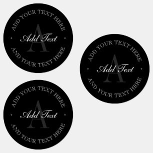 Elegant Black Grey & White Monogrammed Waterproof