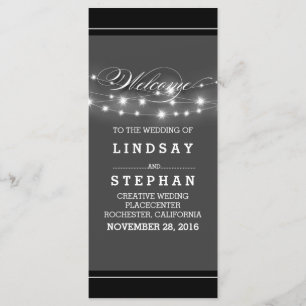 elegant black grey white wedding programs