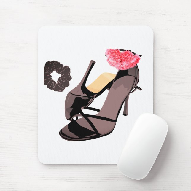 Elegant Black Heels & Carnation Art – Classy Femin Mouse Pad (With Mouse)