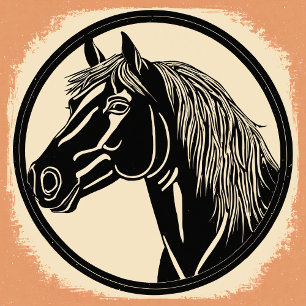 Elegant Black Horse Head Silhouette Art. T-Shirt