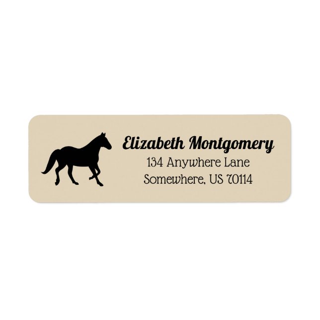 Elegant Black Horse Silhouette | Personalized (Front)