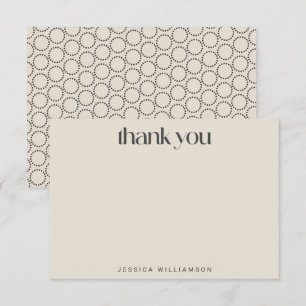 Elegant Black Ivory Mid-Mod Custom Bridal Shower  Thank You Card