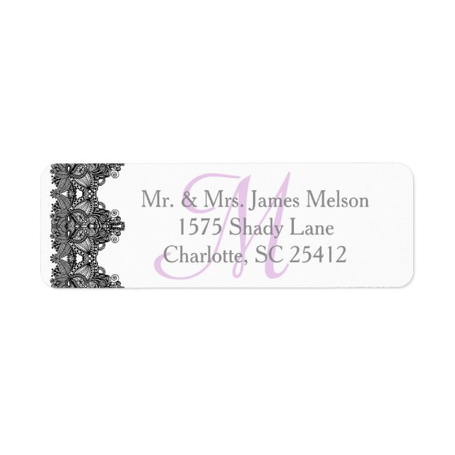 Elegant Black Lace Monogram Wedding Suite (Front)