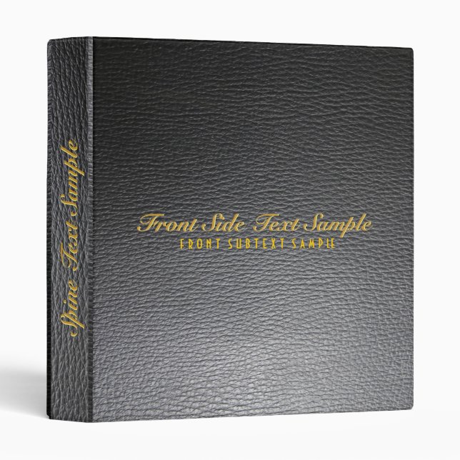 Elegant Black Leather Look Customized Avery Binder (Front/Spine)