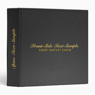 Elegant Black Leather Look Customized Avery Binder