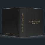 Elegant Black Leather Look gold text corporate Binder<br><div class="desc">Simple clean and elegant design of a black dark grey texture with fully customizable text in gold classic font.
Masculine and elegant, Available on many products.
For help or custom request, please contact me at citronelladesign@gmail.com</div>