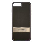 Elegant Black Leather Look with Silver Metal Label