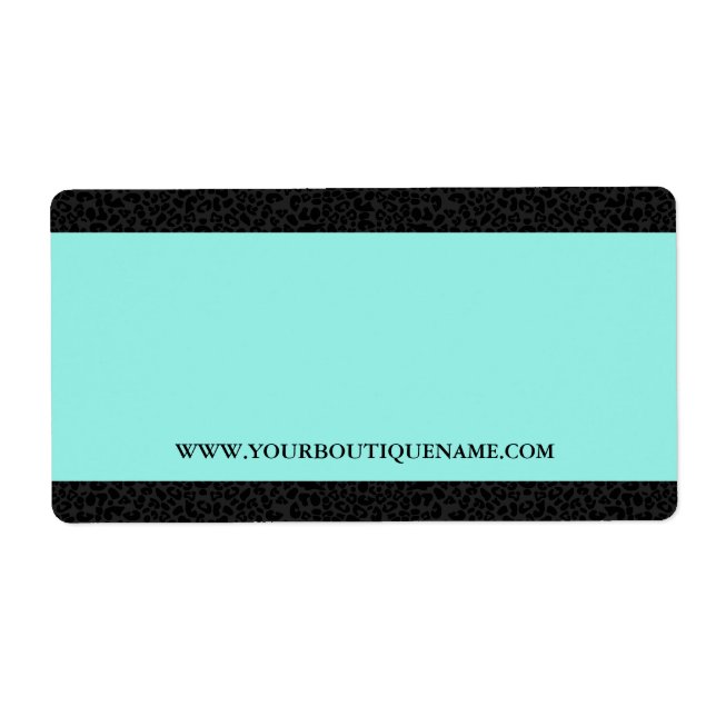 Elegant Black Leopard Aqua Stripe and Website Name (Front)