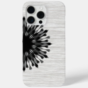 Elegant Black Lotus Flower Wood Stylish Floral iPhone 15 Pro Max Case