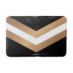 Elegant Black Marble Bath Mat