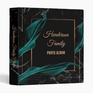 Elegant Black Marble Family Photo Album Binder