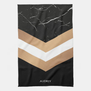 Elegant Black Marble Kitchen Towel