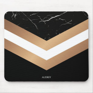 Elegant Black Marble Mouse Pad