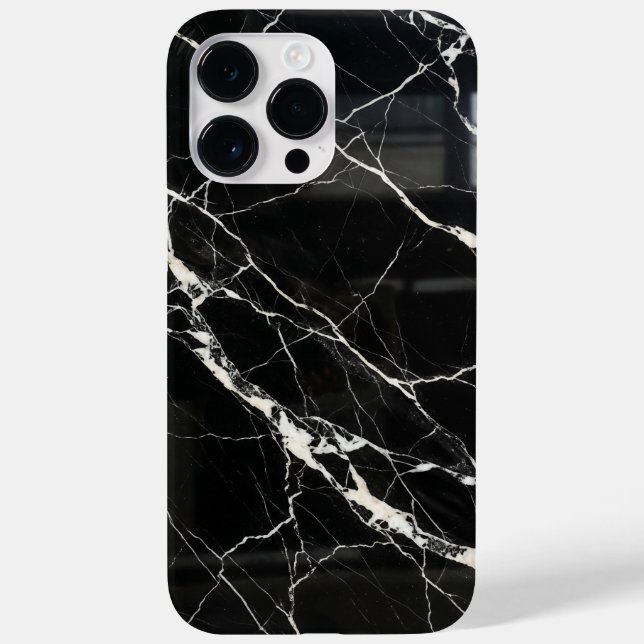Elegant Black Marble Texture iPhone Case (Back)