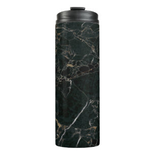 Elegant Black Marble: Textured Background Thermal Tumbler