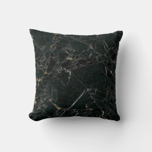 Elegant Black Marble: Textured Background Throw Pillow